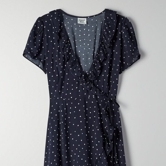 Aritzia Sunday Best New Ruffle Wrap Dress - Picture 8 of 9